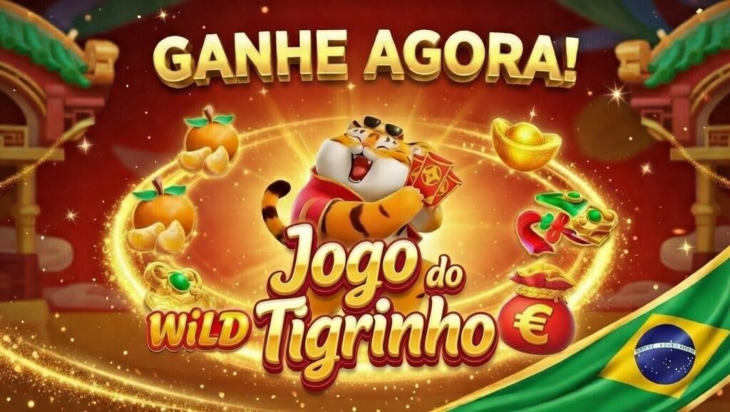 Banner promocional do Jogo do Tigrinho Oficial exibindo o personagem Fortune Tiger dourado em um cenário de celebração oriental